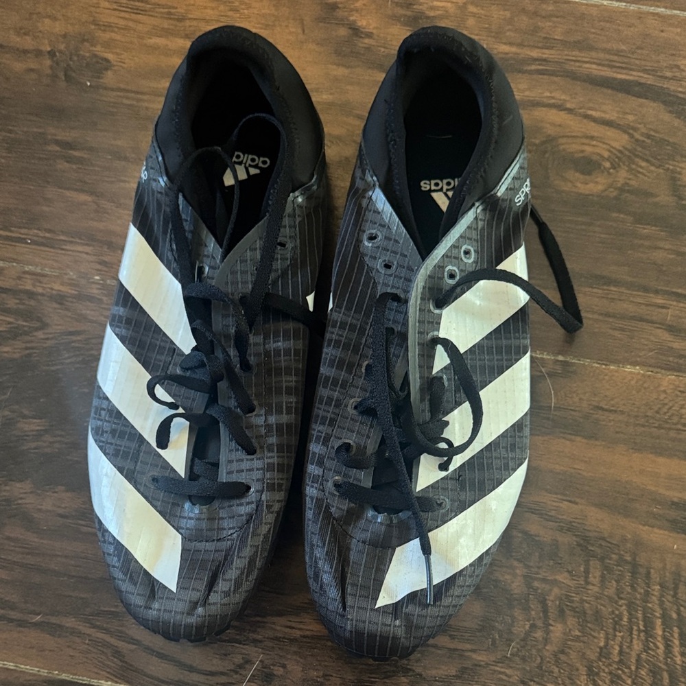 Adidas Men's Black and White Striped Athletic Shoes